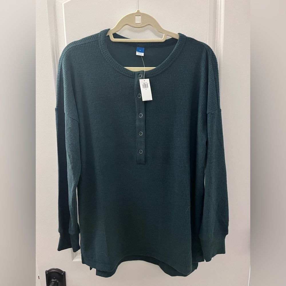 Old Navy Women’s So Soft Green Henley Tunic Shirt
